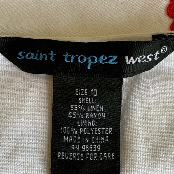 BEACH SWIM COVERUP LINEN BLEND CROCHETED TASSEL ACCENTS. WOMEN’S SIZE 10 - Picture 7 of 8